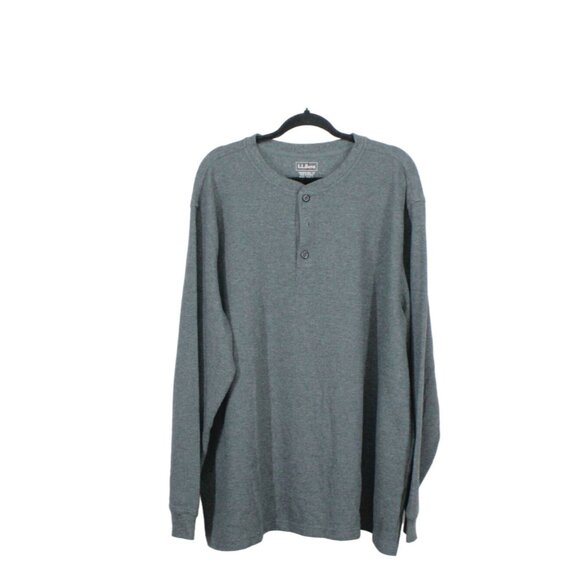 LL Bean Unshrinkable Mini Waffle Henley Long Sleeve Traditional Fit XXL Tall - Picture 1 of 12